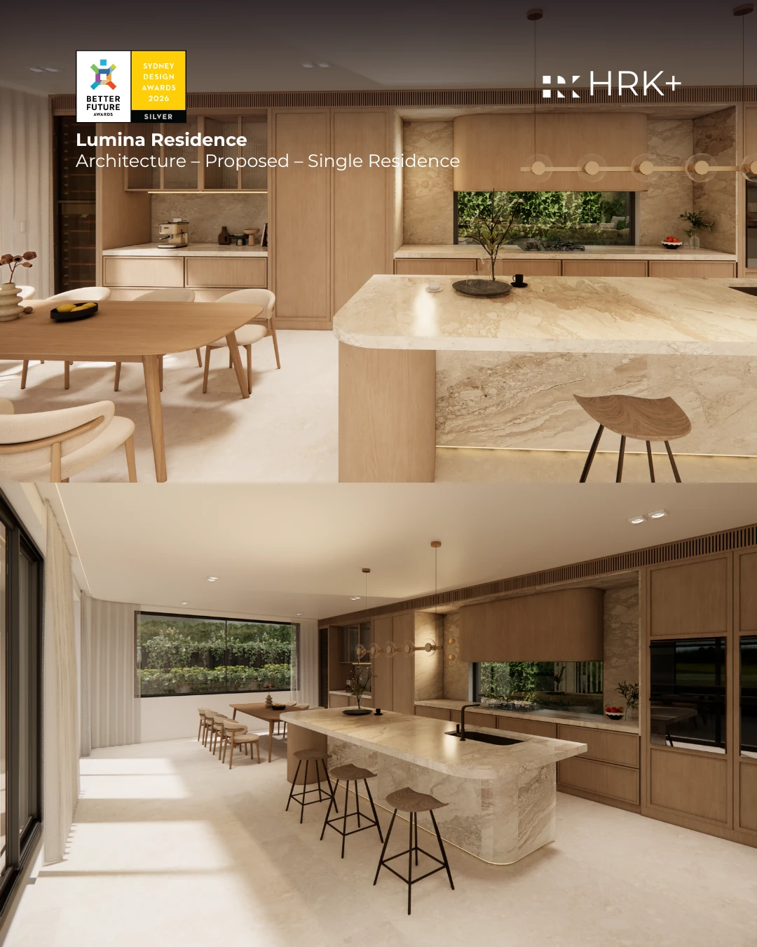 Lumina Residence proposed kitchen and natural stone island