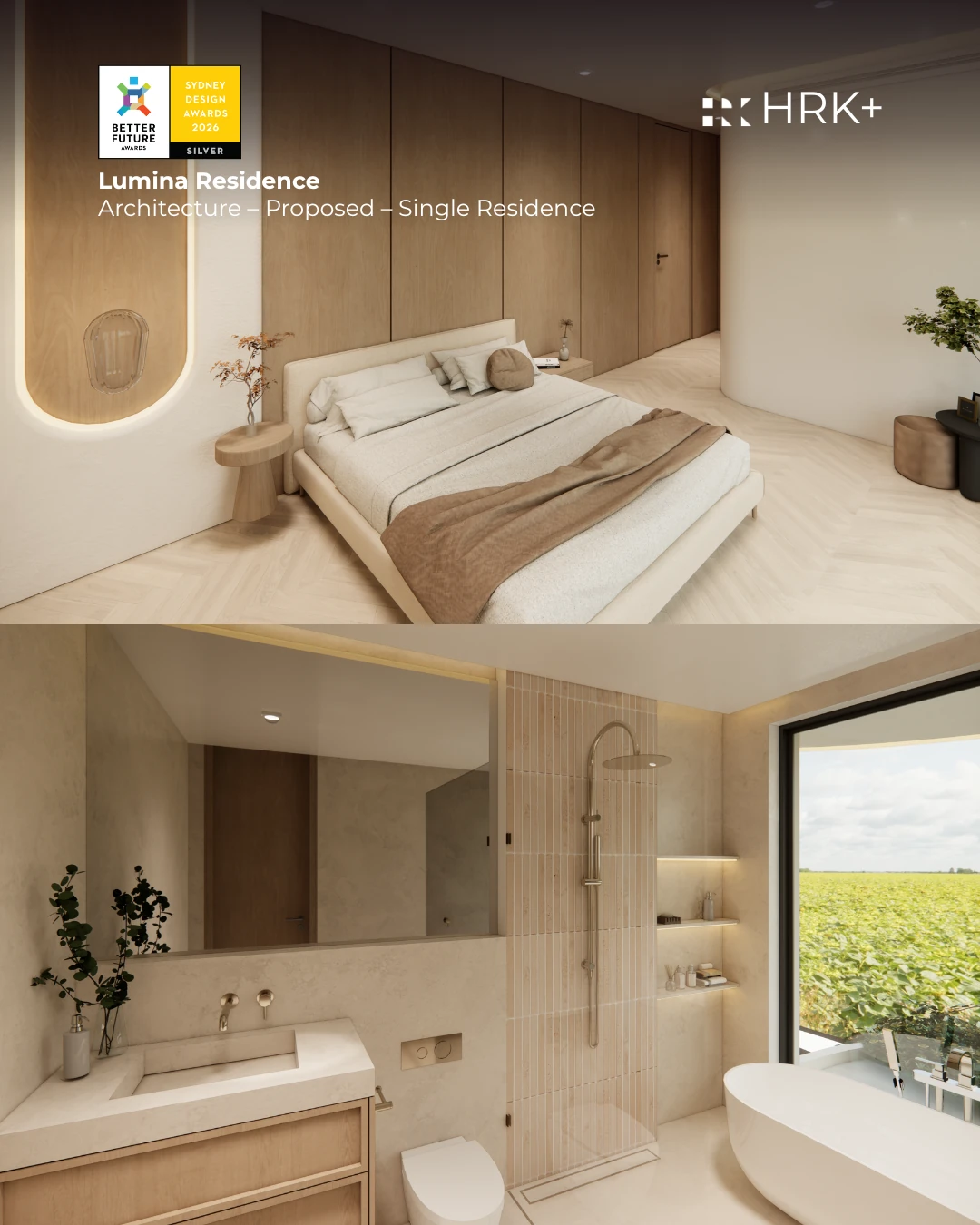 Lumina Residence proposed bedroom suite and curved bathroom detailing
