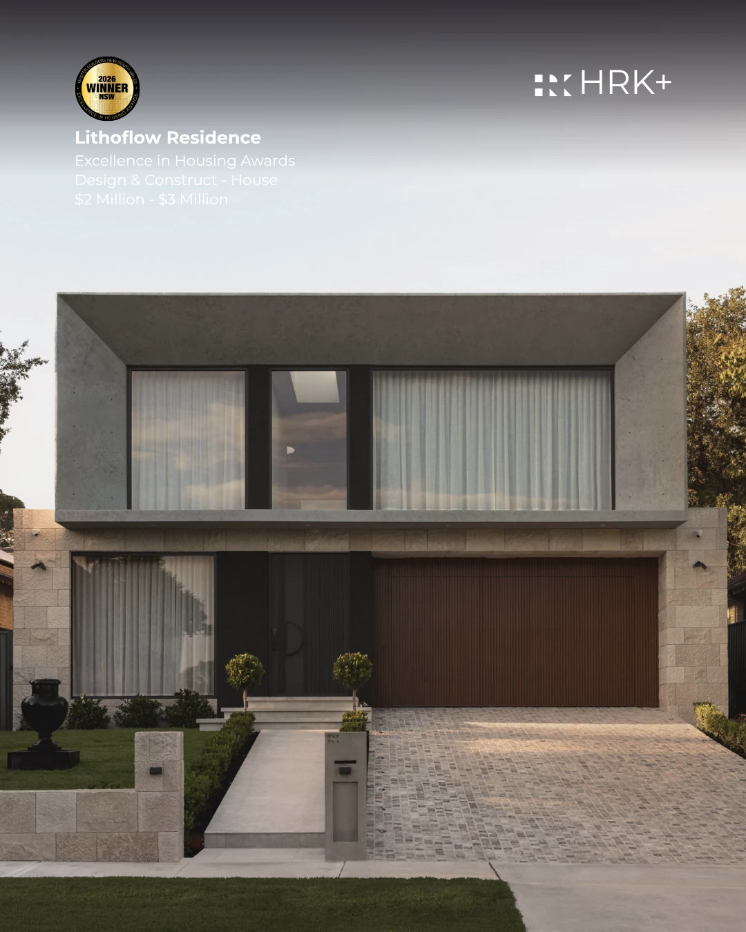 Lithoflow Residence street facade and 2026 winning category