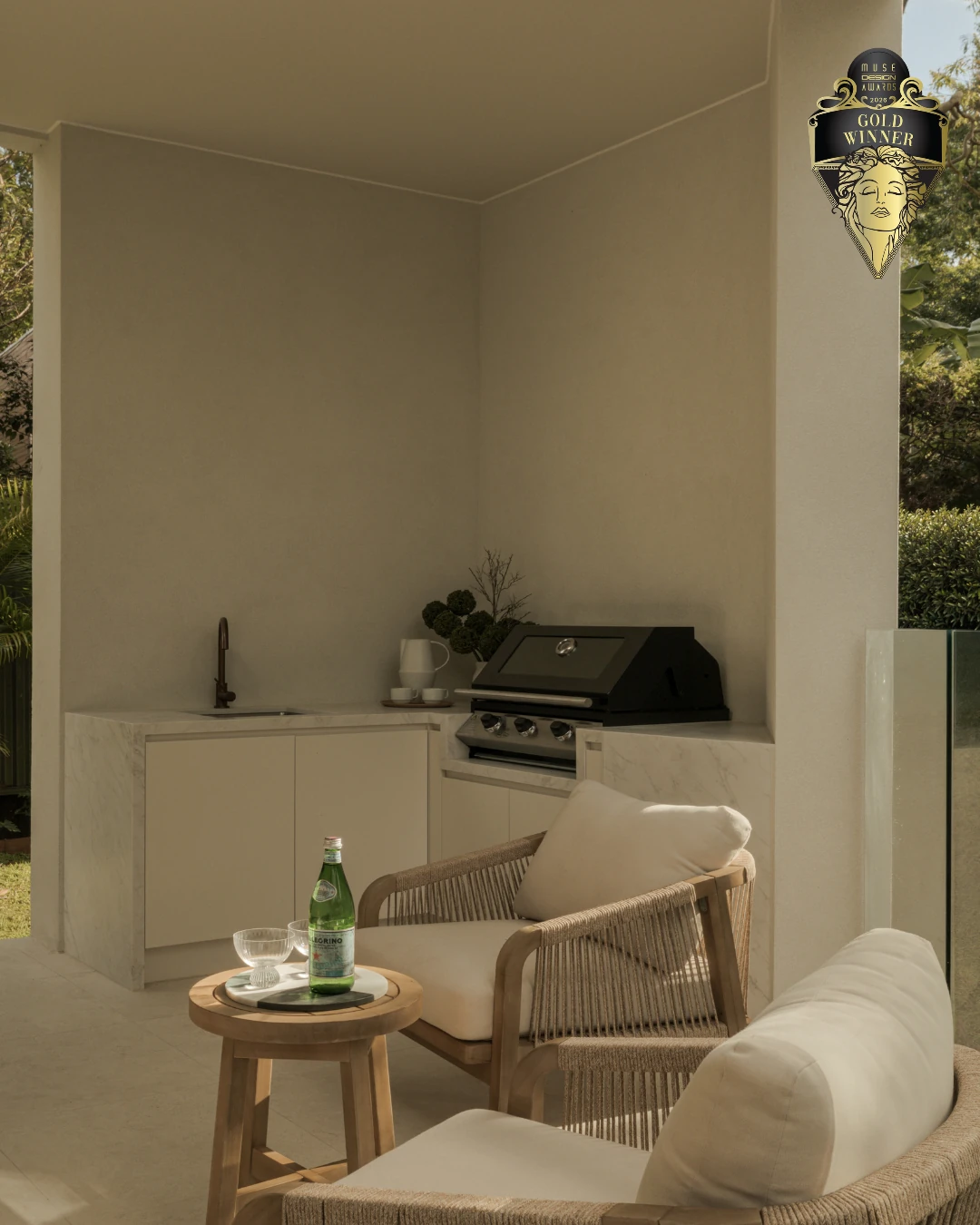 Elia House sitting room opening to the garden
